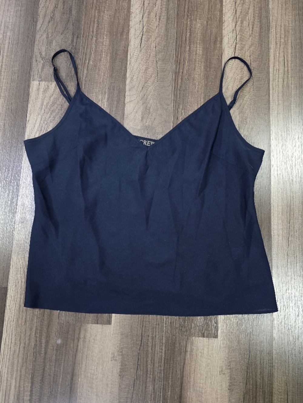 J. Crew Navy Blue V-Neck Camisole Polyester Satin Tank Top Sleek Boho Chic. 12 - Picture 3 of 6